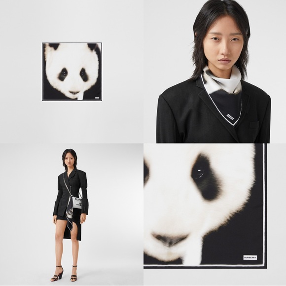 Burberry Authentic Italian Woven Silk Scarf Panda Fashion 45*45cm New,All Products : American Fashion Style Bags On Sale